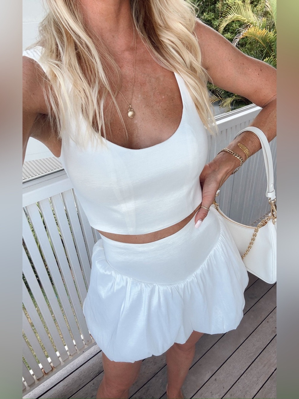 Show Me Your Mumu Vivianna Crop Top Size Small S White Taffeta NWOT corset - Picture 2 of 6